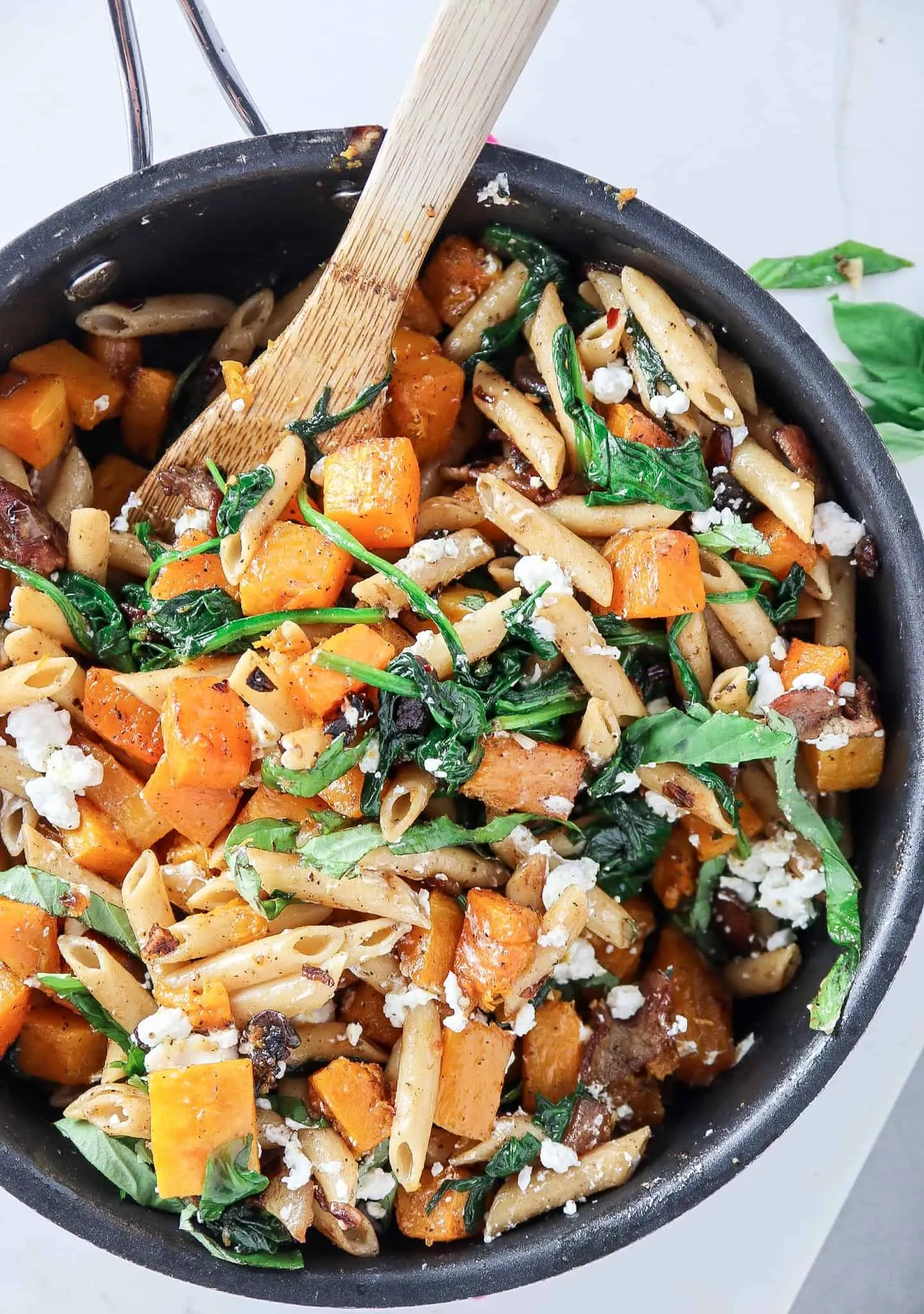 Penne with Butternut Squash and Goat Cheese