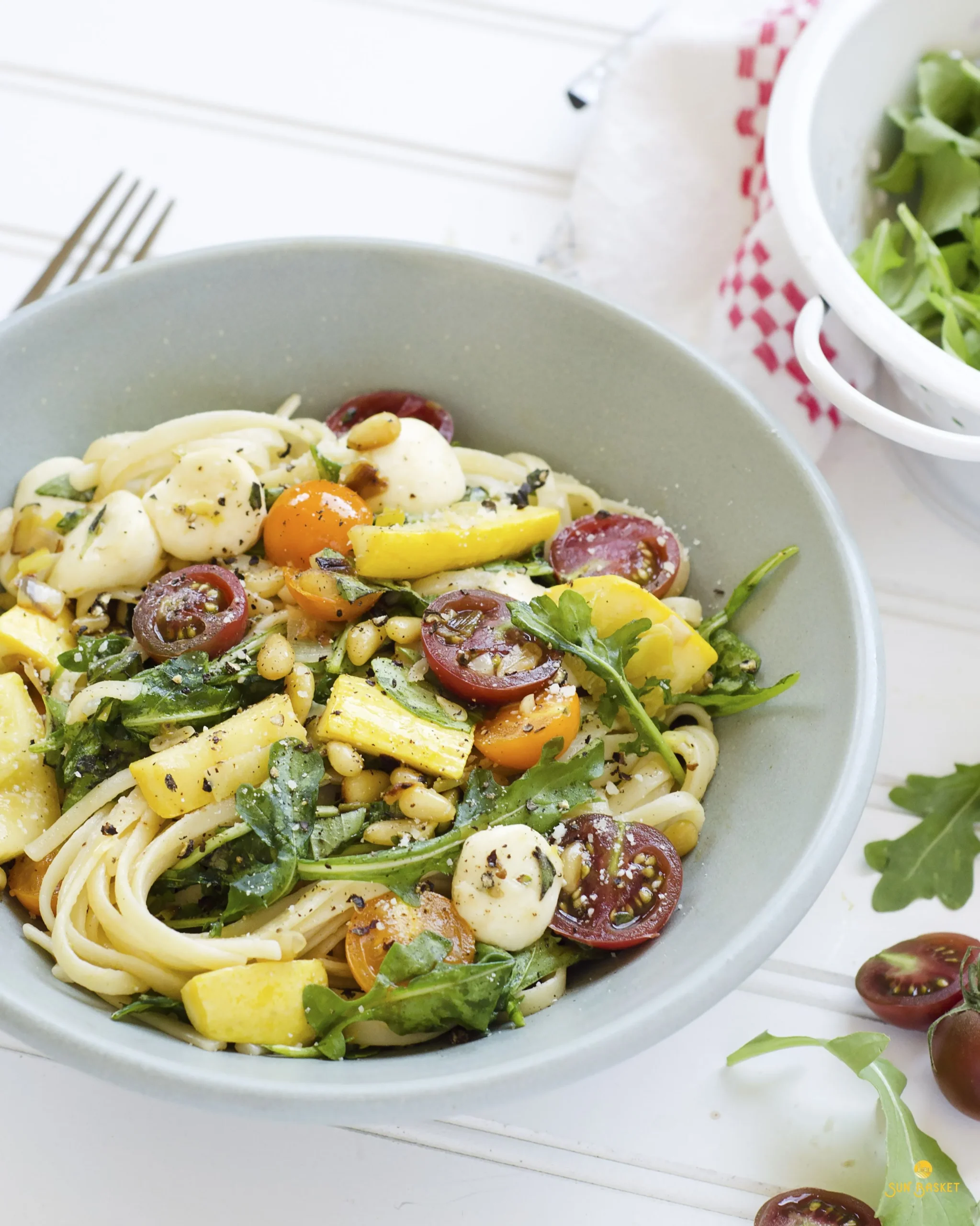 Penne with Summer Squash, Tomatoes, and Fresh Mozzarella