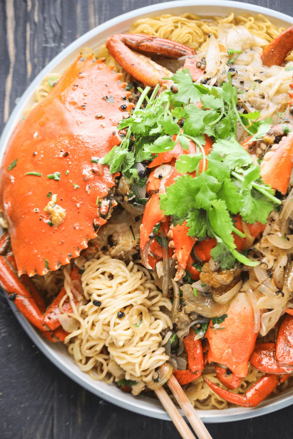 Pepper Crab with Egg Noodles