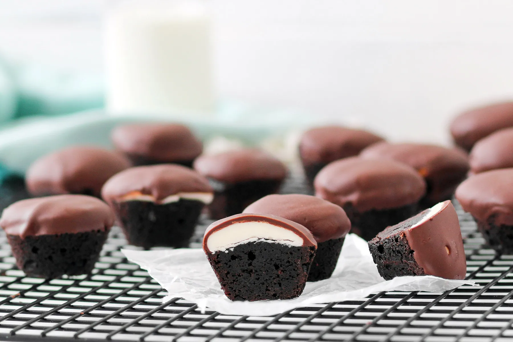 Peppermint Patty Brownie Bites
