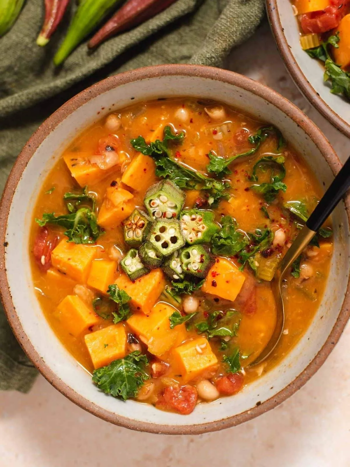 Peppery Peas with Sweet Potatoes