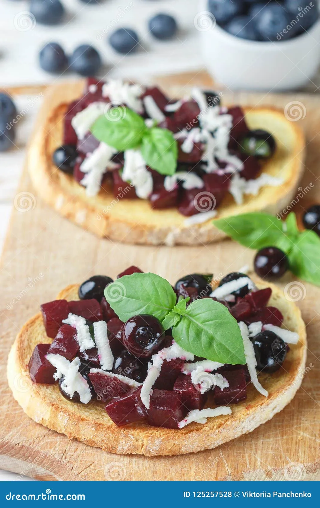 Perfect Appetizer Beet and Feta Bruschetta