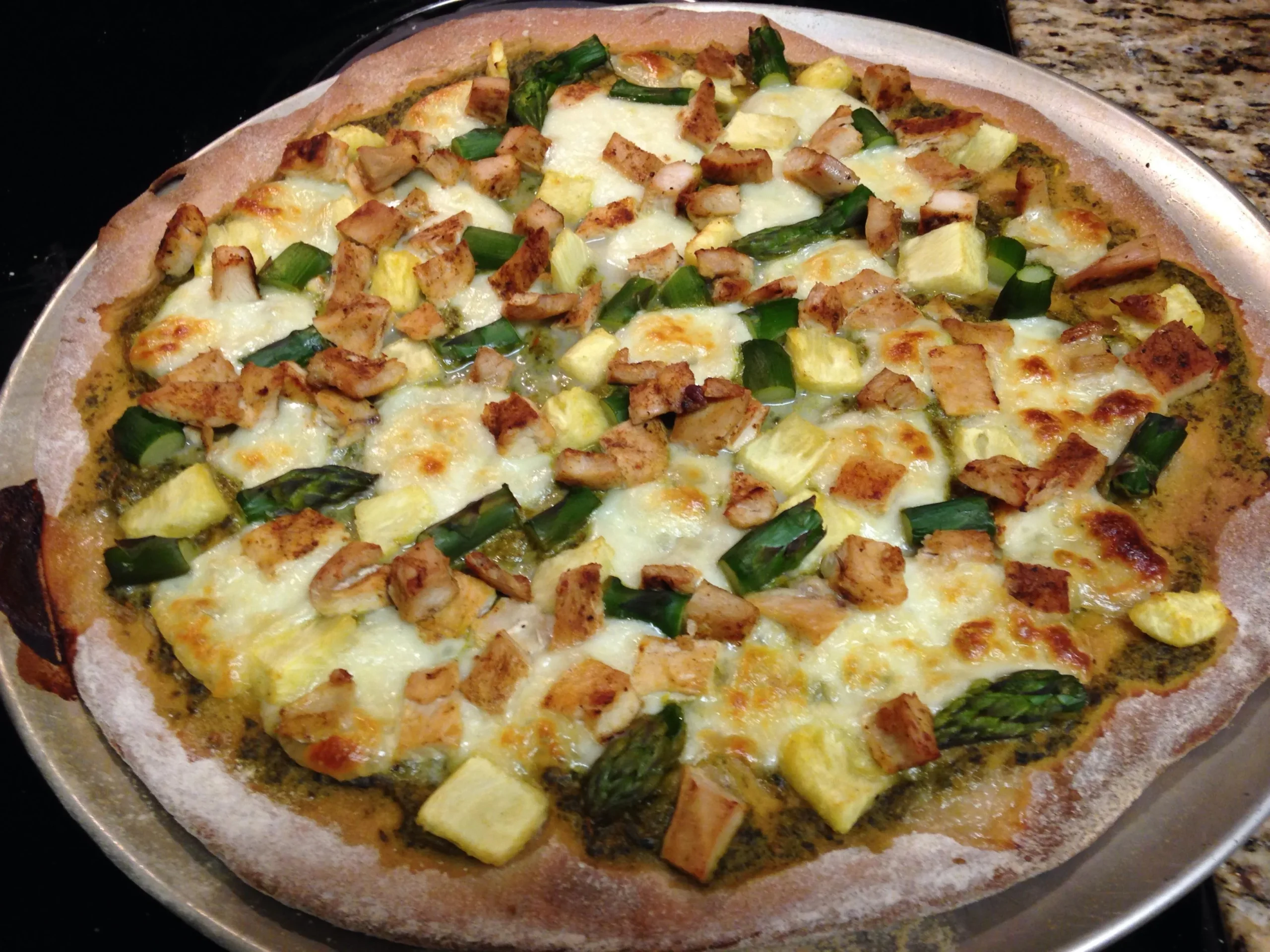 Pesto Chicken Pizza with Wheat Crust