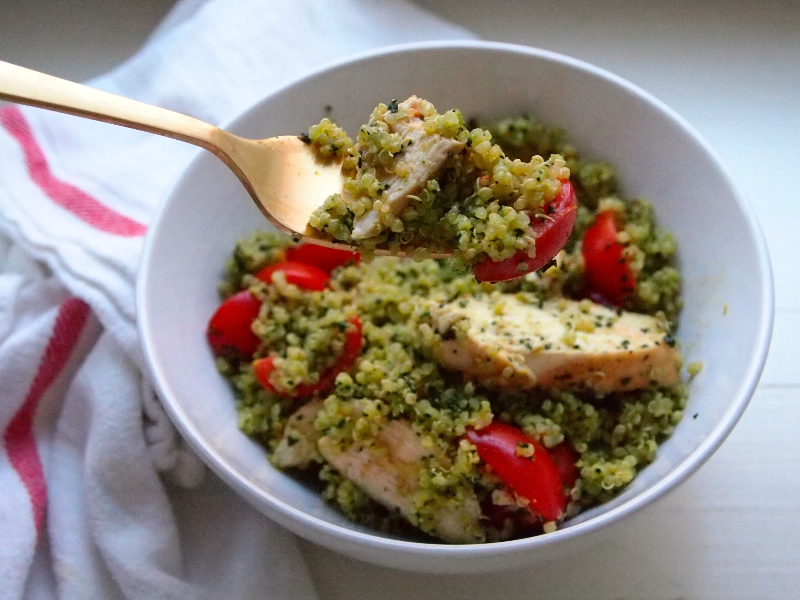 Pesto Chicken Quinoa Salad