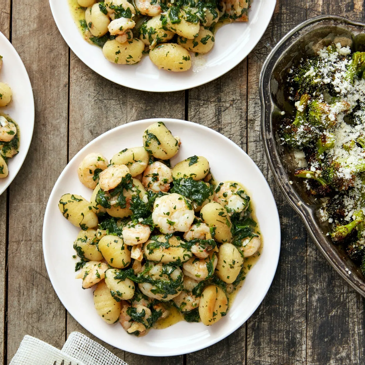 Pesto Gnocchi with Shrimp and Broccoli