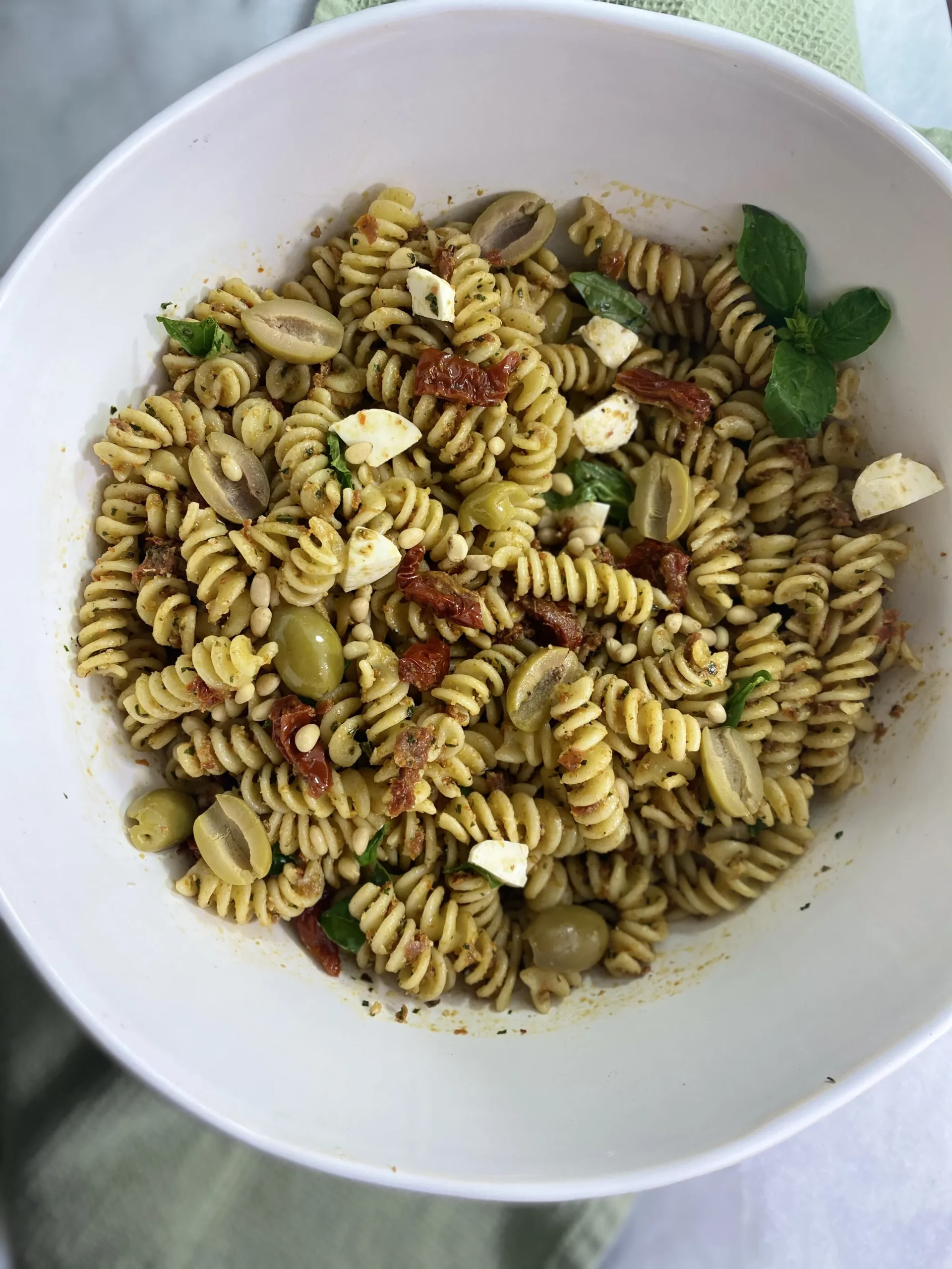 Pesto Pasta Salad with Sun-Dried Tomatoes