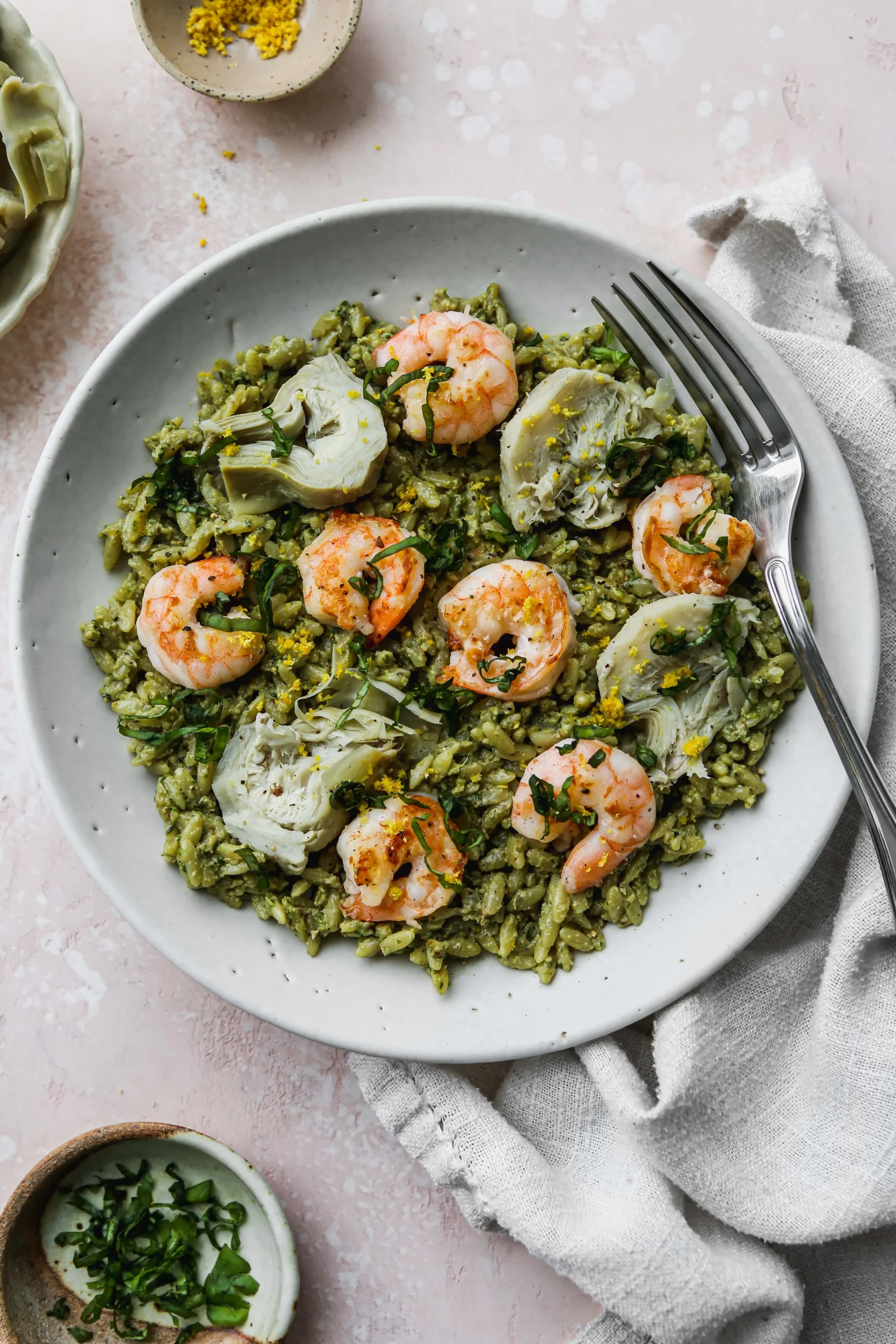 Pesto Shrimp with Orzo