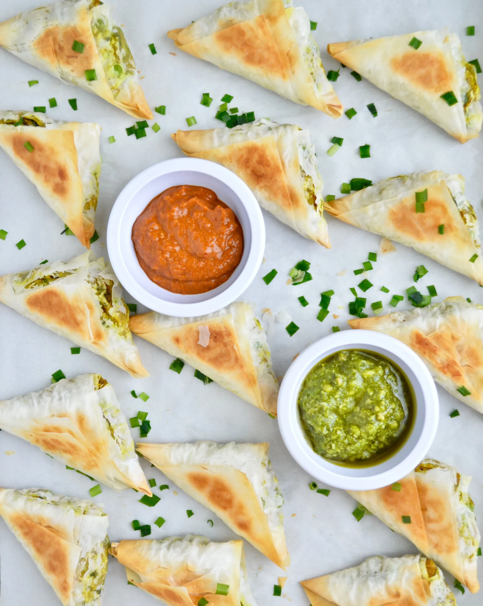 Phyllo Curried Vegetable Samosas