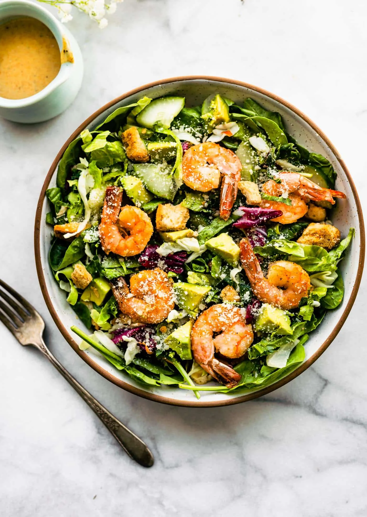 Picante Shrimp Salad with Lime Caesar Dressing