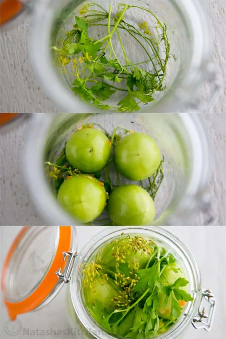 Pickled Stuffed Green Tomatoes