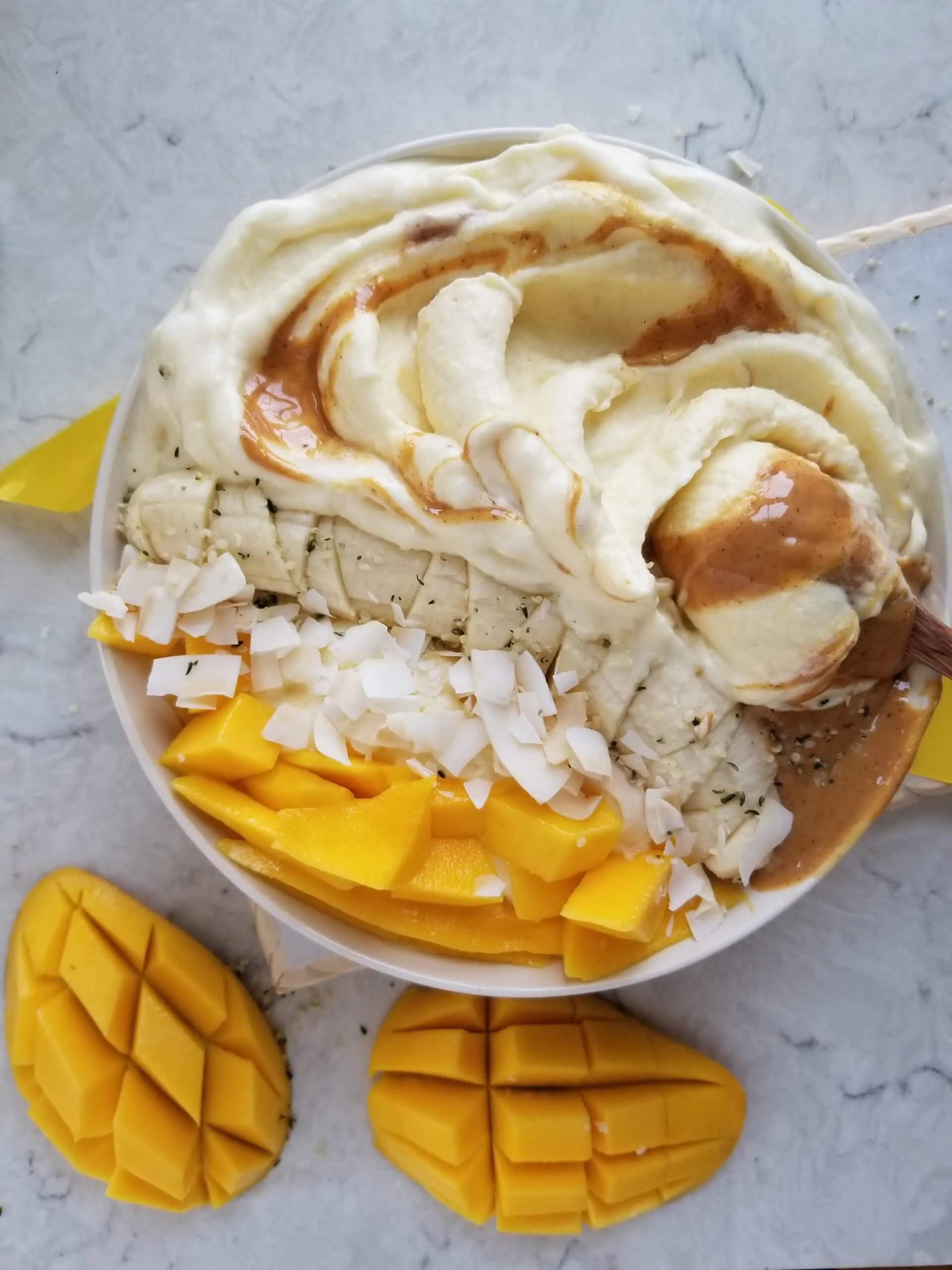 Pineapple Banana and Peach Smoothie Bowl