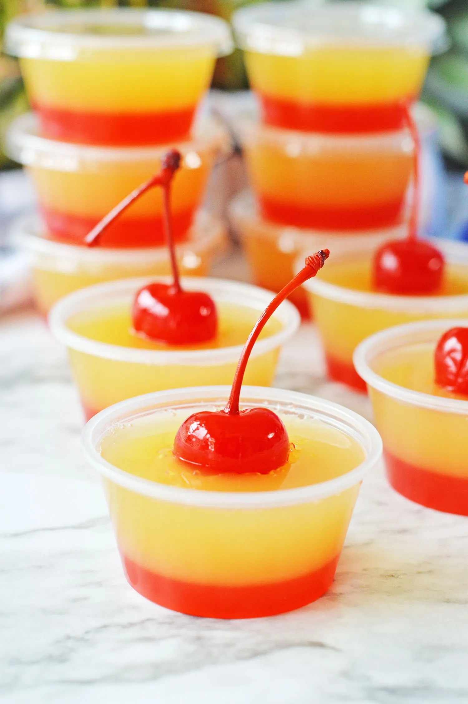 Pineapple Upside Down Jello Shots