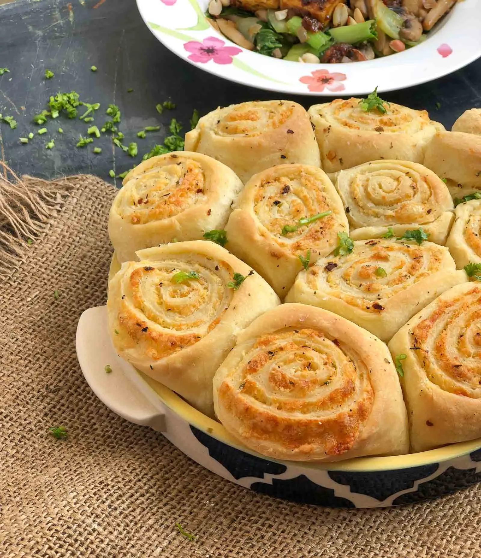 Pineapple and Ham Cheesy Pull Apart Bread
