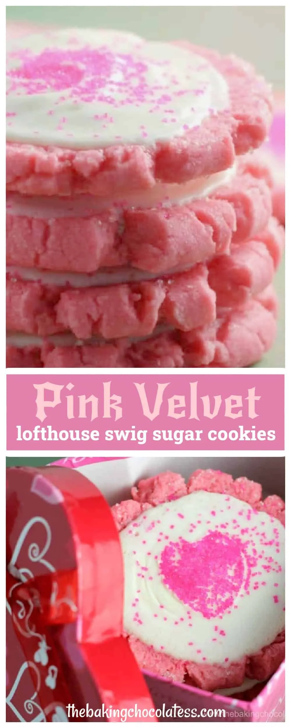 Pink Velvet Lofthouse Swig Cookies