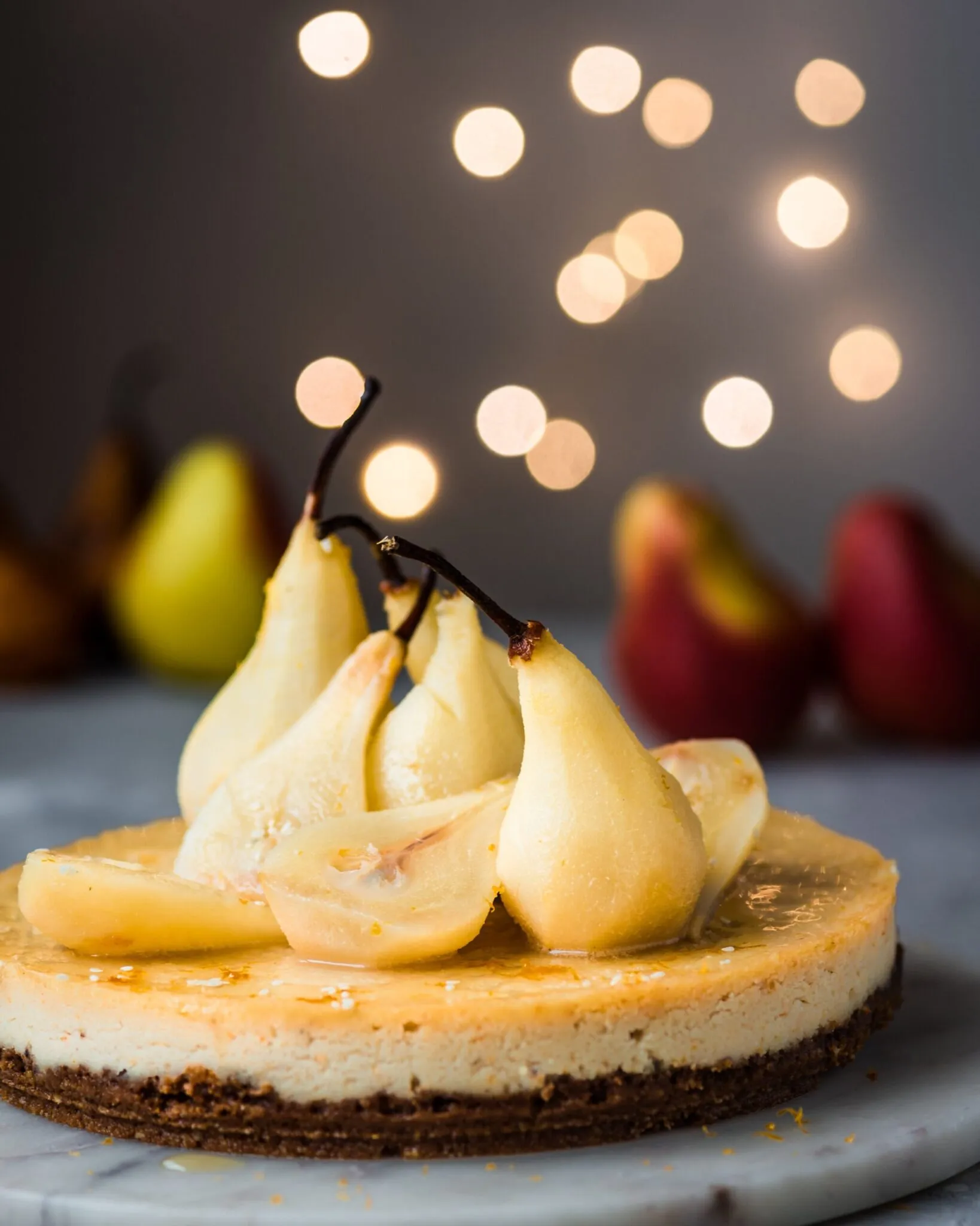 Poached Ginger Cheesecake