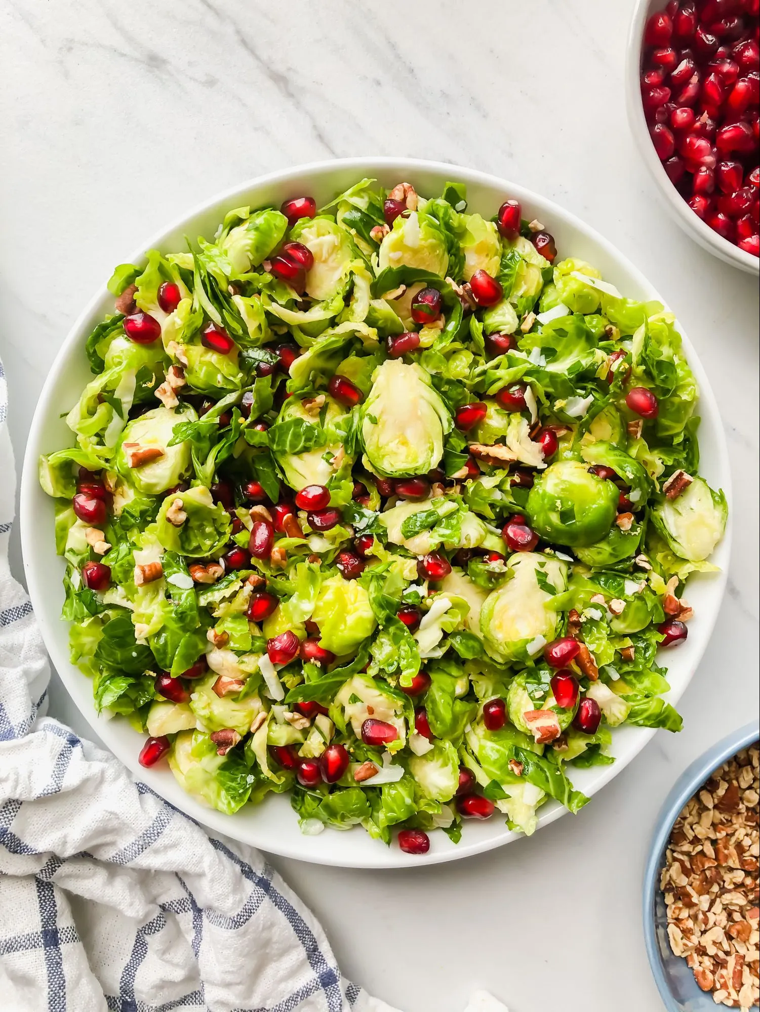 Pomegranate Shaved Brussels Sprouts Salad