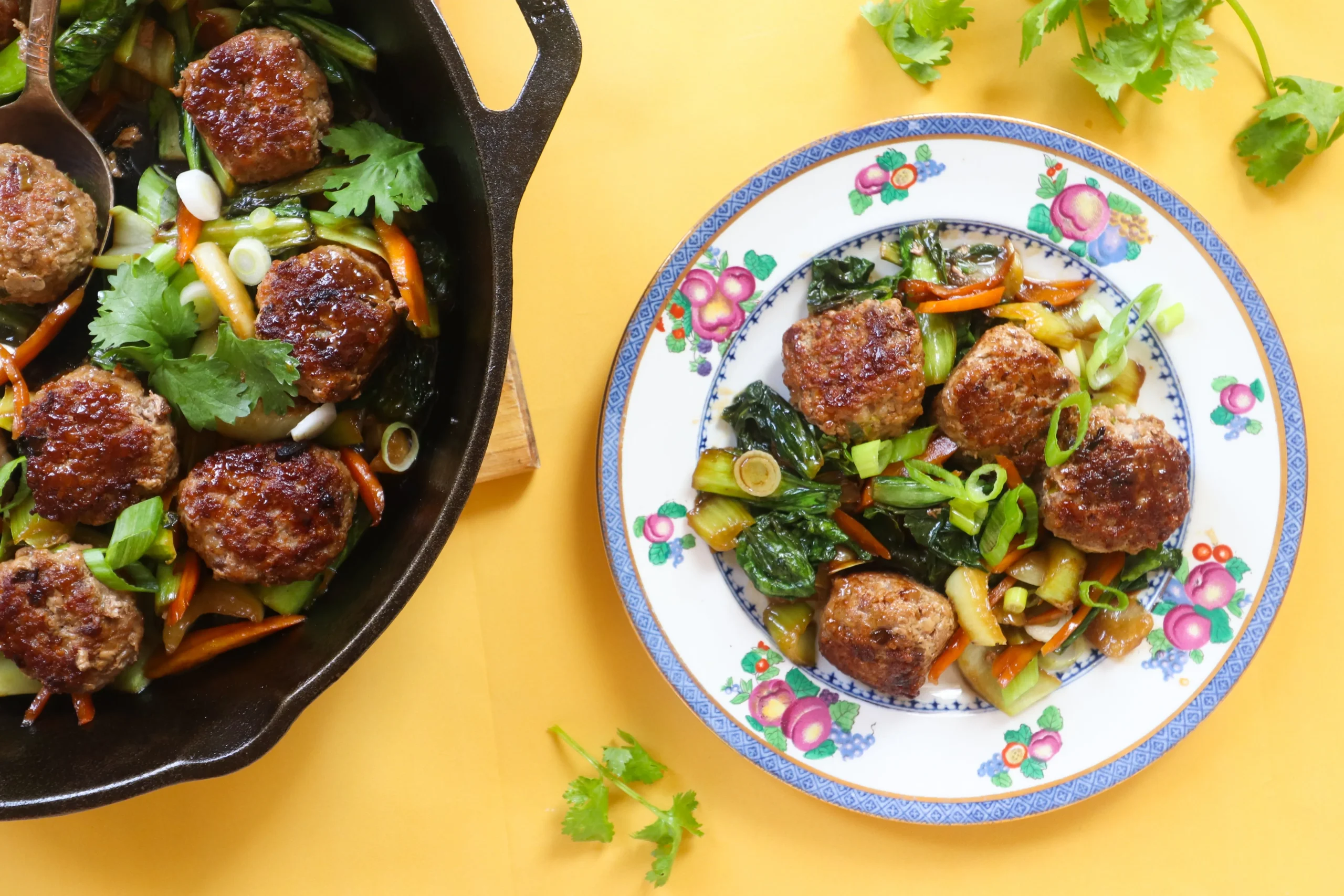 Pork Balls and Bok Choy