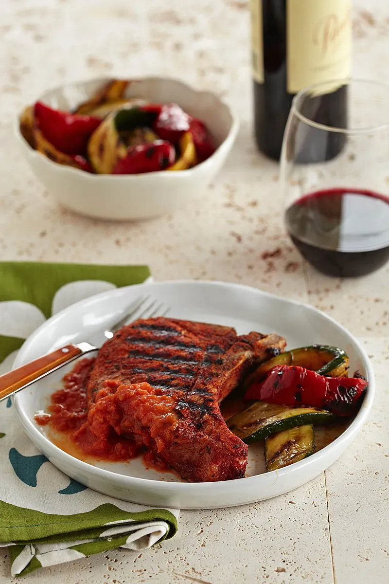 Pork Chops with Chili Tomato Sauce