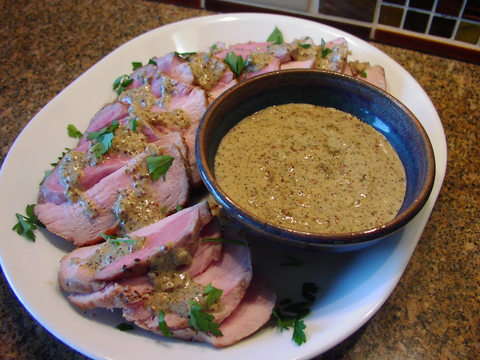 Pork with Charcutiere Sauce