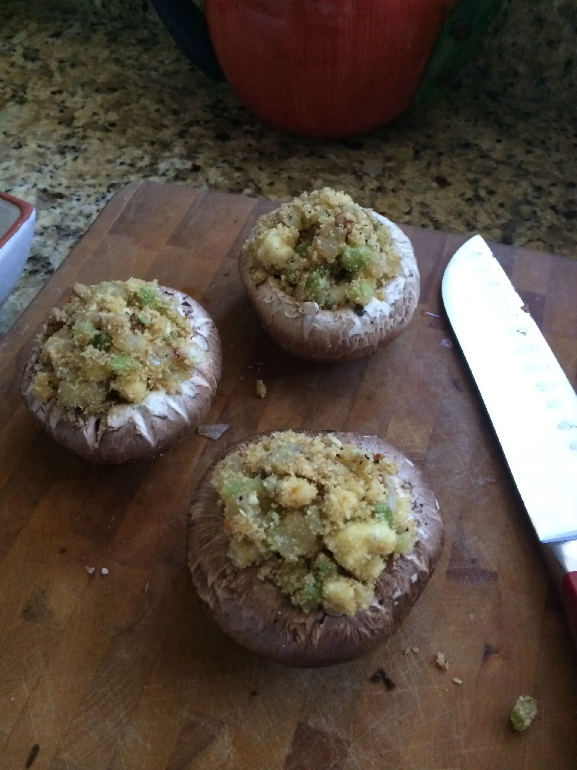 Portabellas Stuffed with Cabernet Onions and Gorgonzola