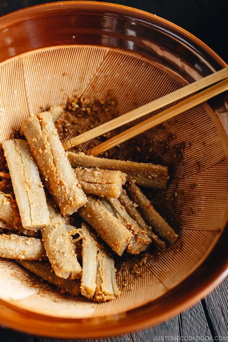 Pounded Burdock Root with Sesame Sauce