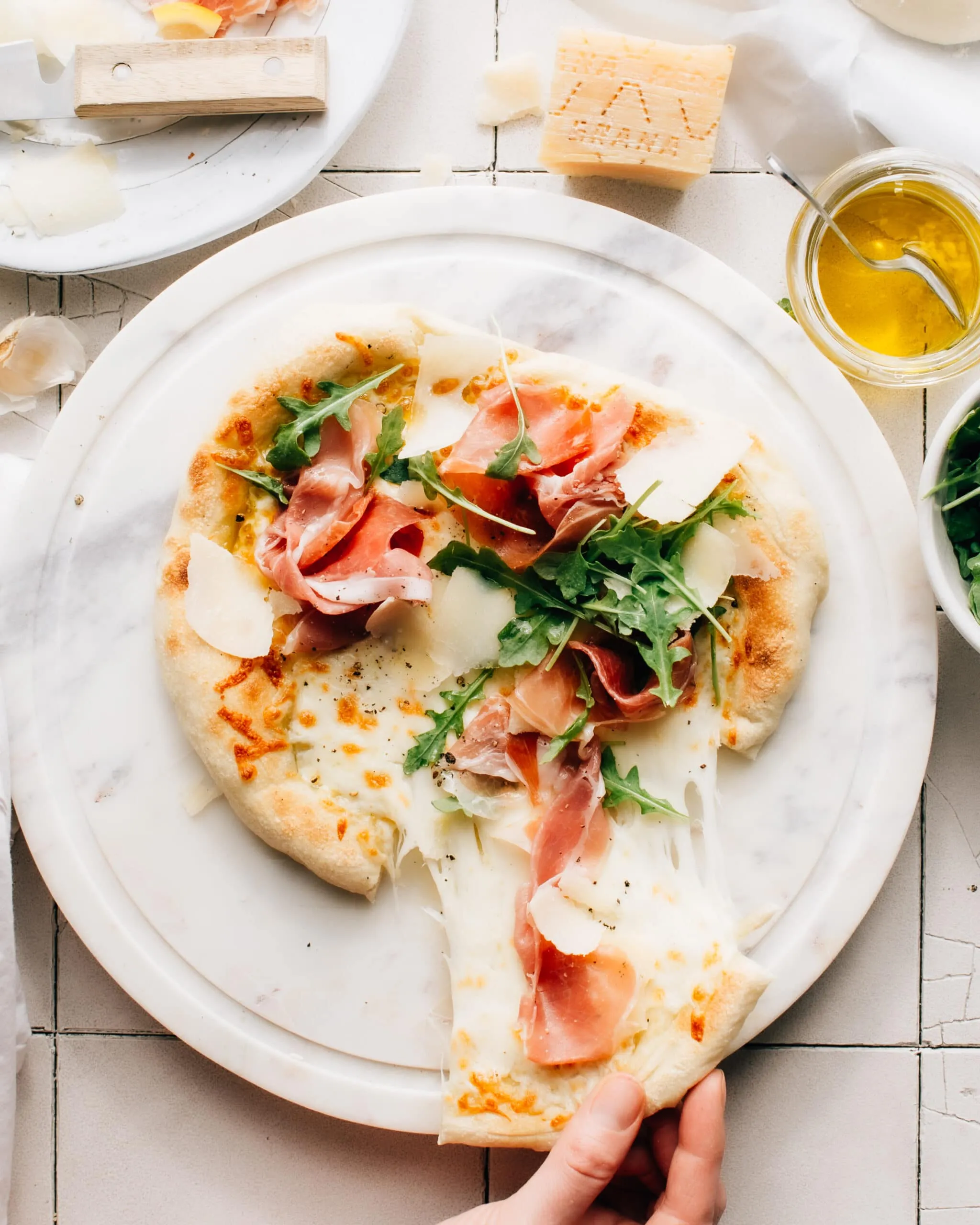 Prosciutto di Parma Pizza with Arugula and Grana Padano Cheese