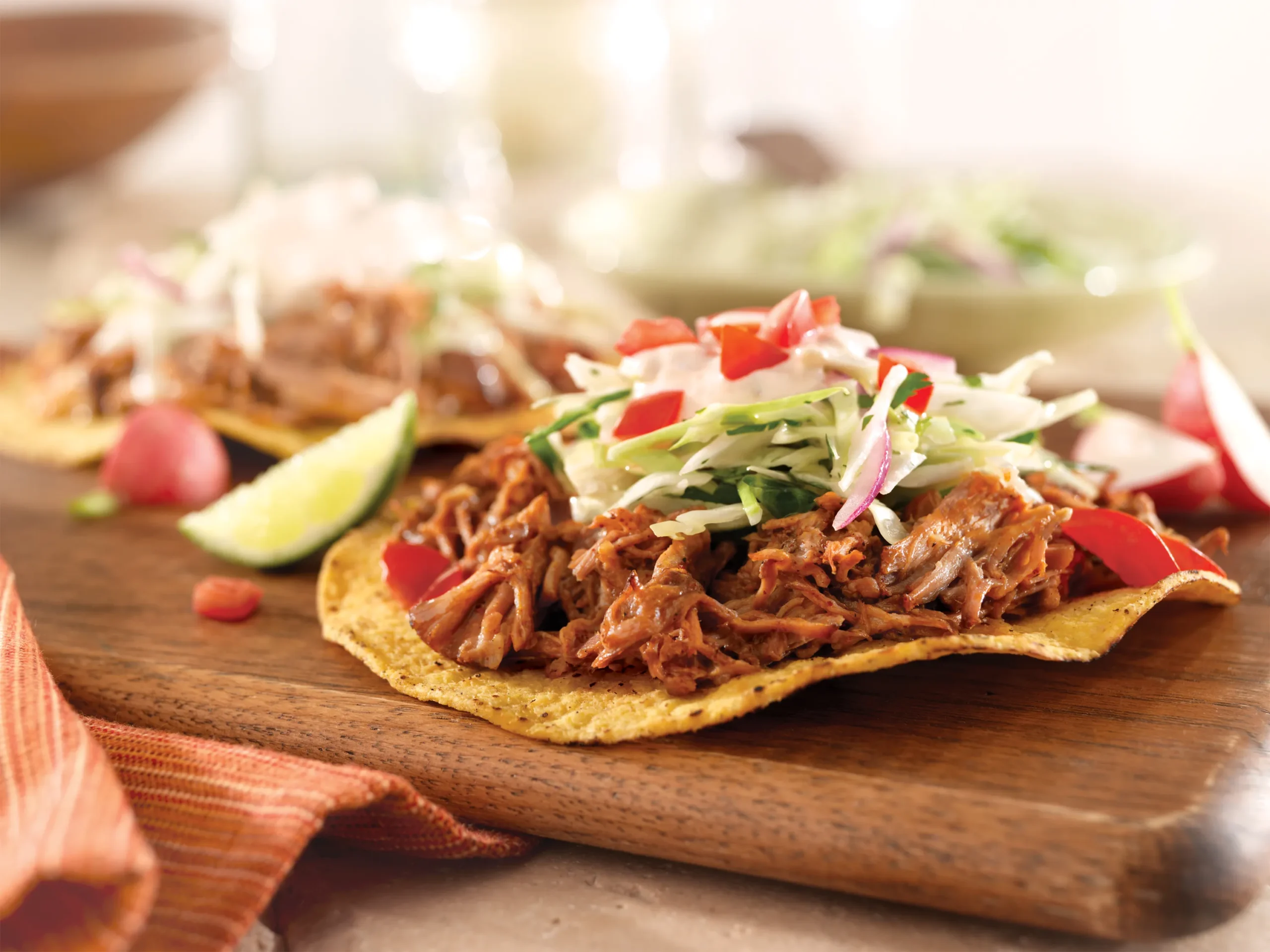 Pulled Pork Apple Tostadas