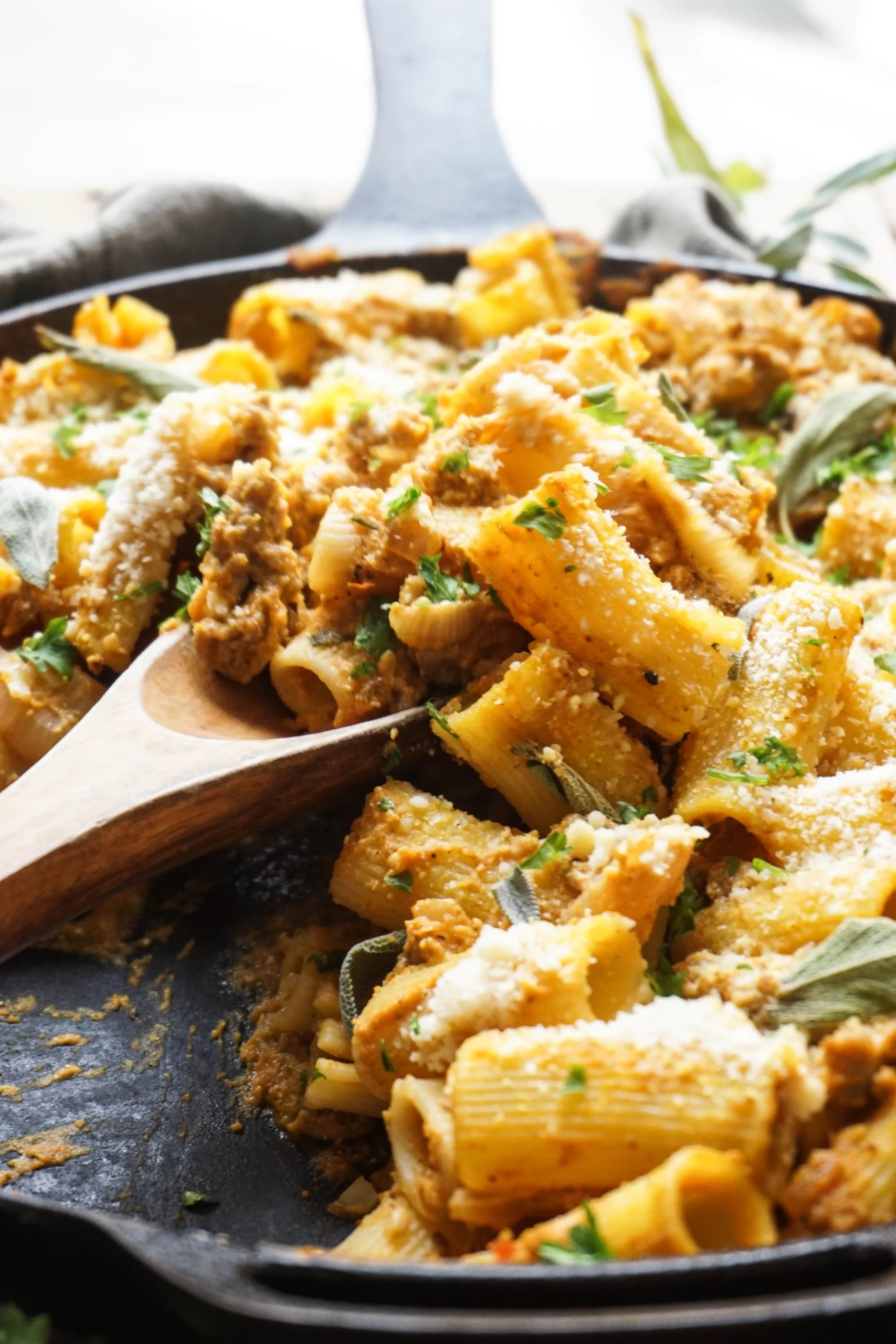 Pumpkin Baked Ziti with Sausage