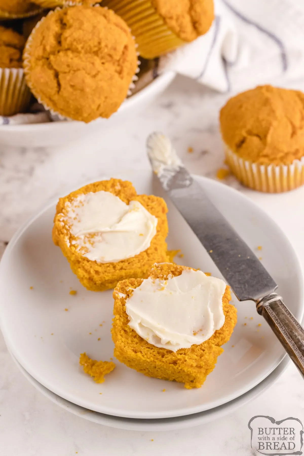 Pumpkin Corn Muffins with Honey Sage Butter
