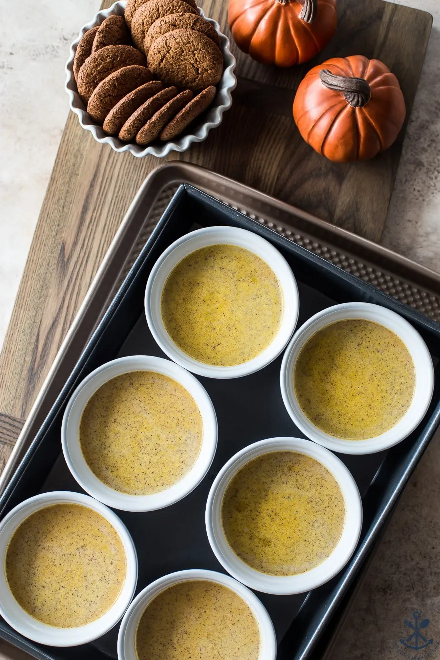 Pumpkin Custards with Gingersnap Crumble