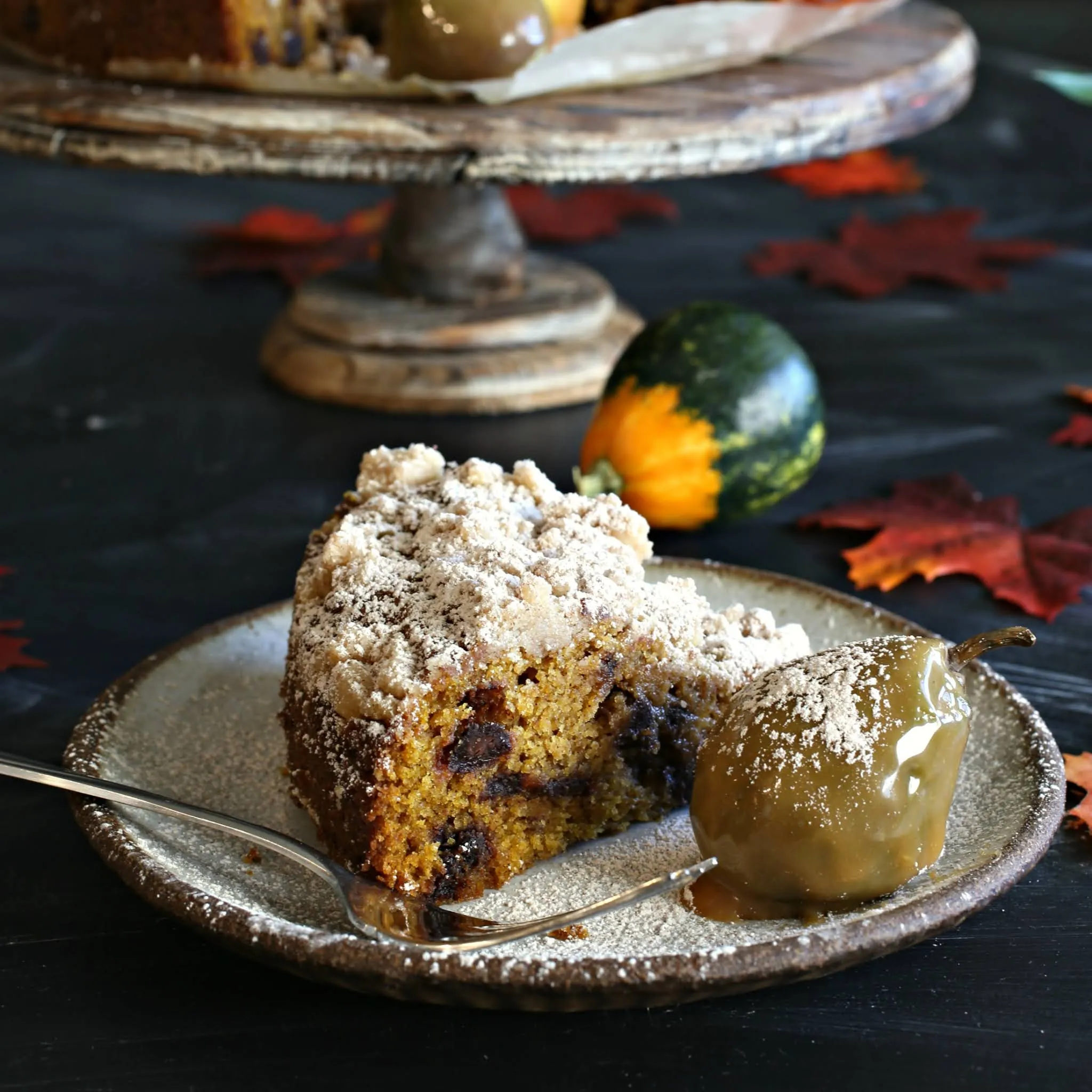 Pumpkin Spice Crumb Cake with Chocolate Chips