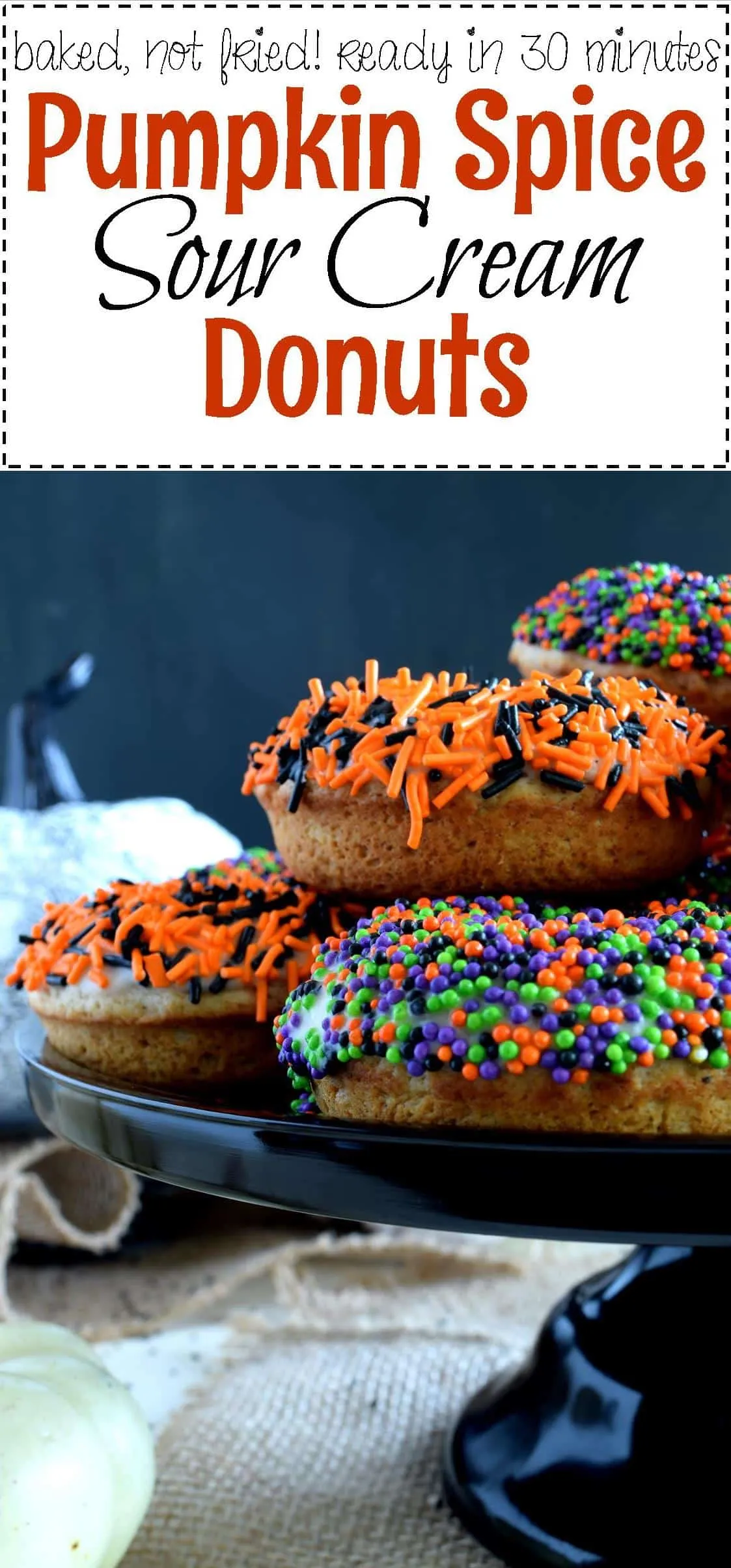 Pumpkin Spice Sour Cream Donuts