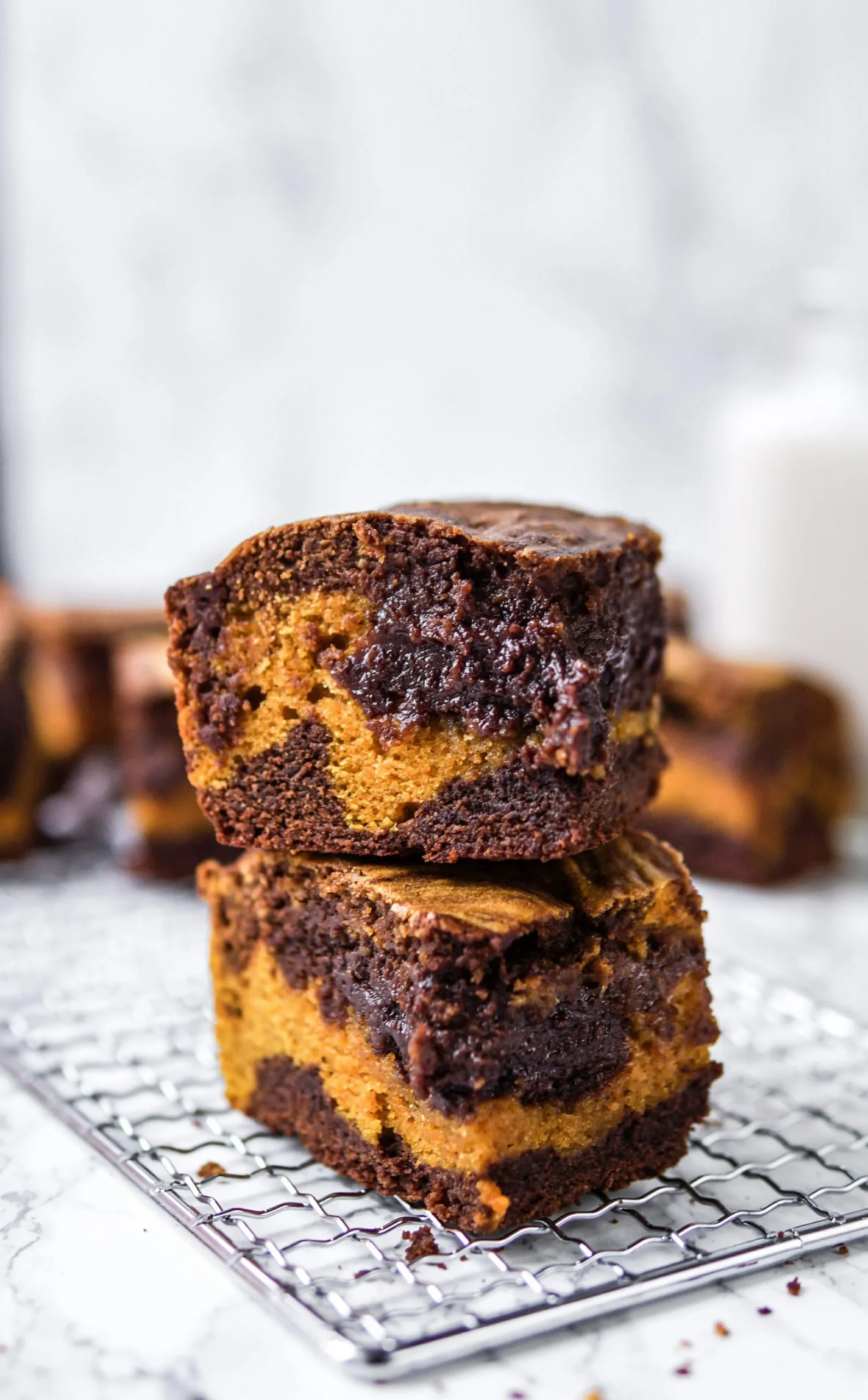 Pumpkin Swirl Skillet Brownies