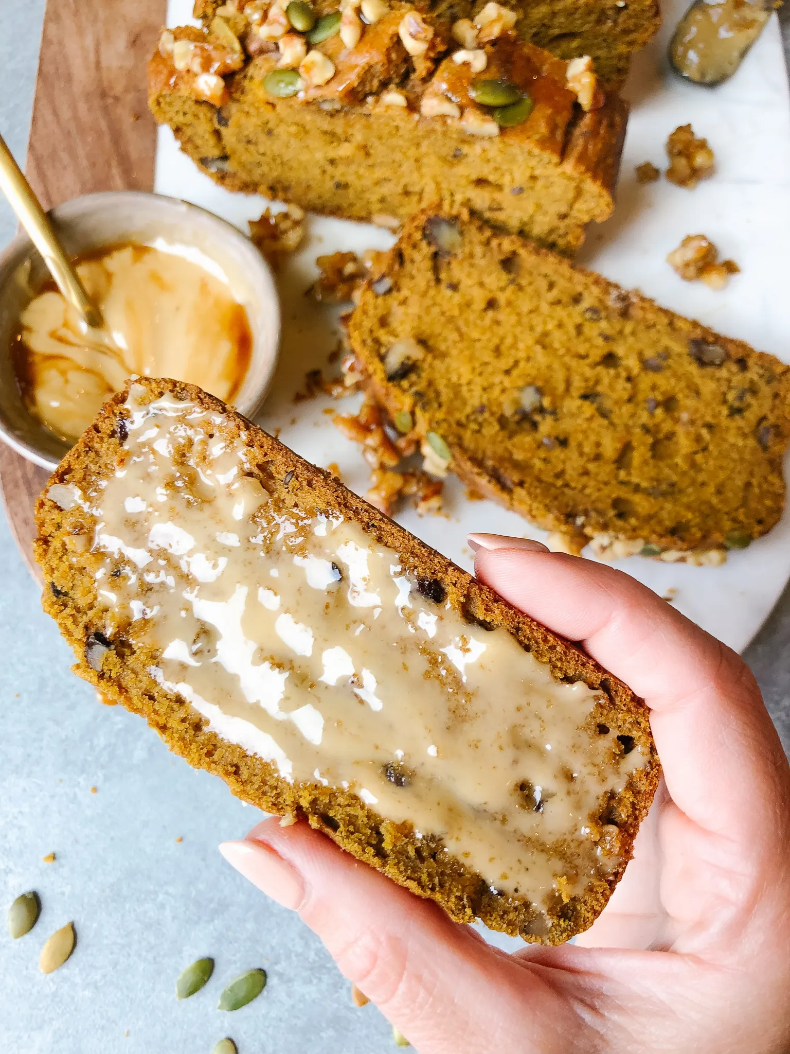 Pumpkin Walnut Snack Bread