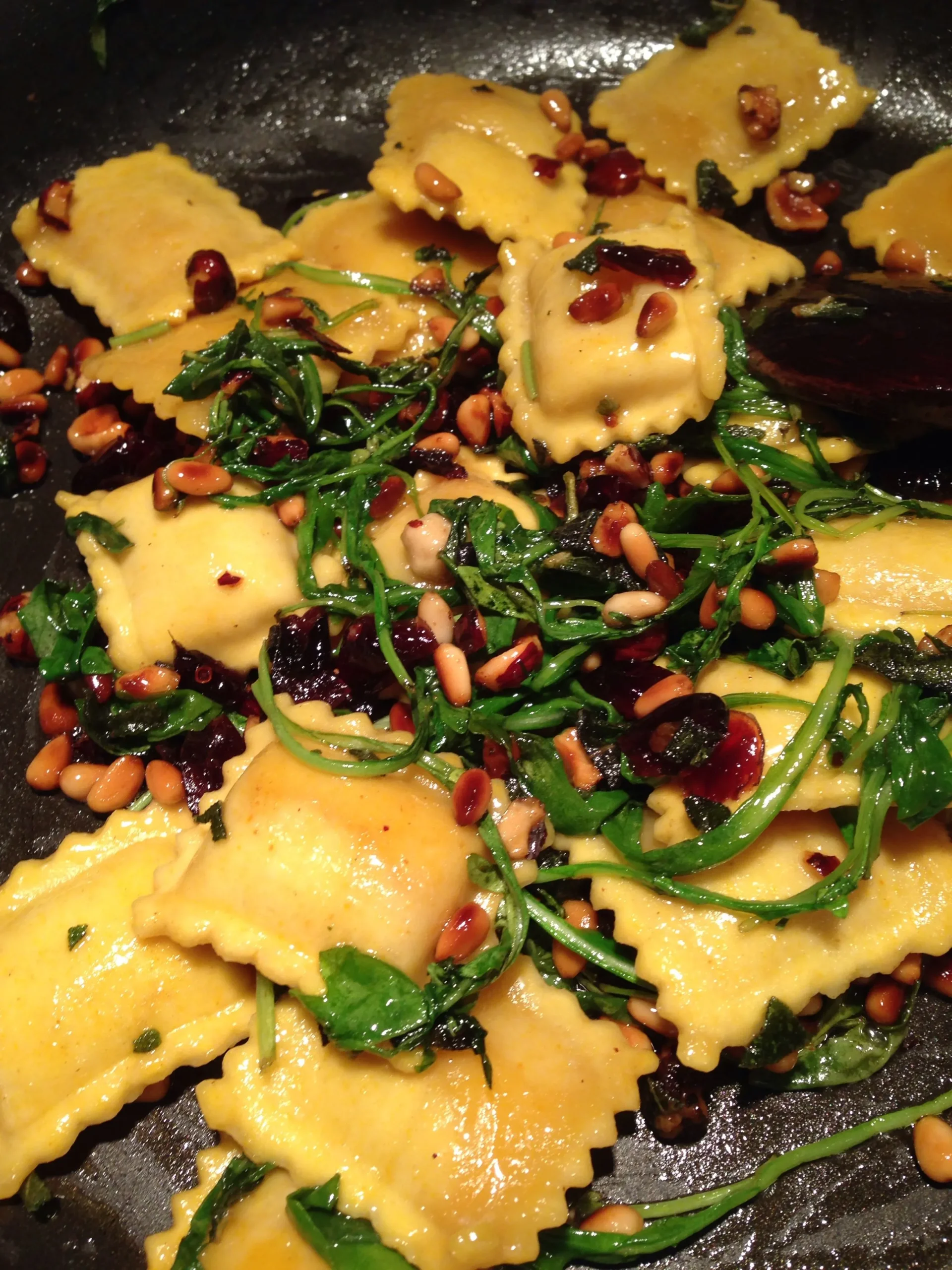 Pumpkin and Parmigiano Pasta Sauce with Toasted Pine Nuts