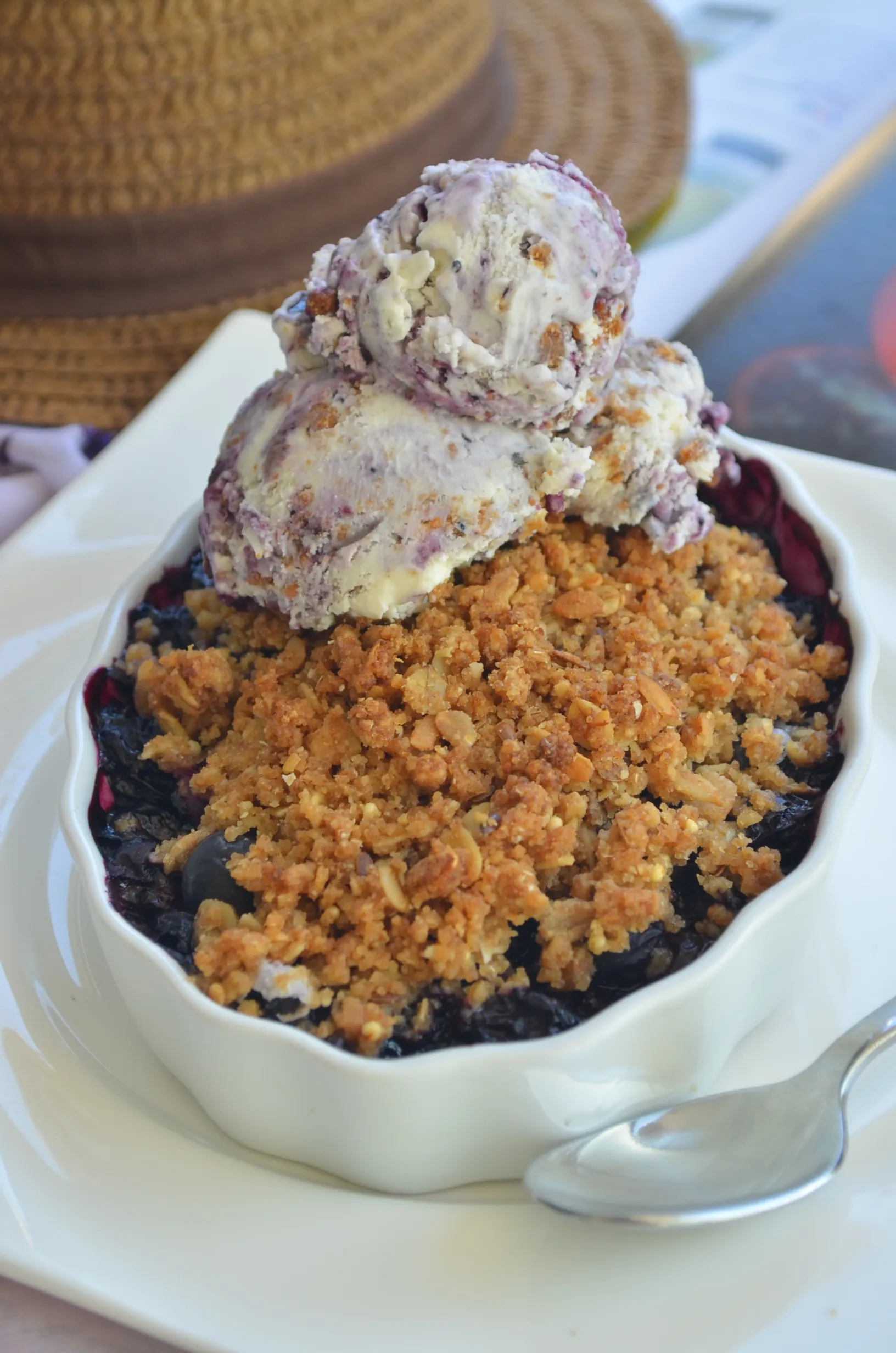 Quick Blueberry Crumble for Two