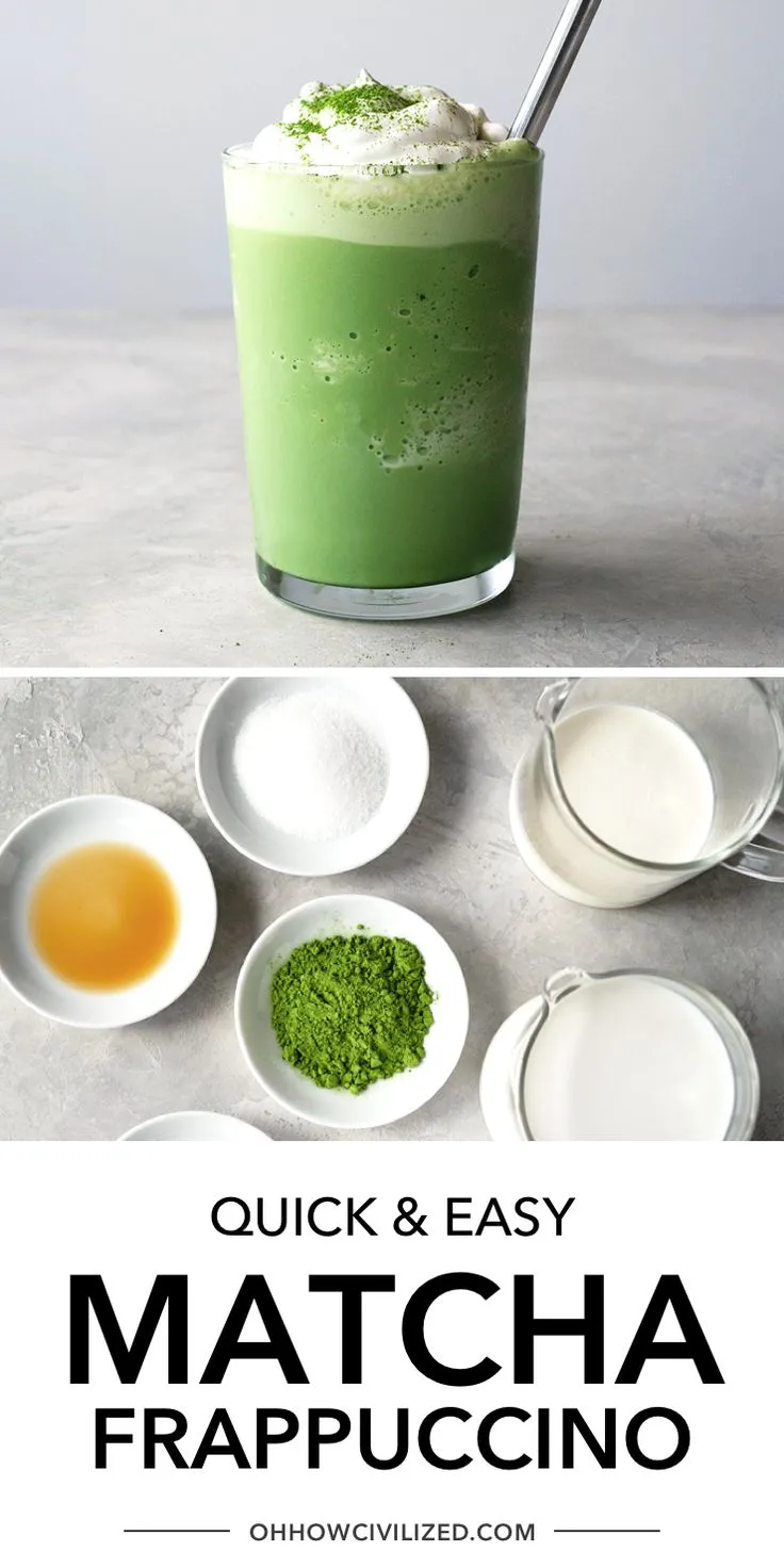 Quick and Easy Matcha Green Tea Frappuccino