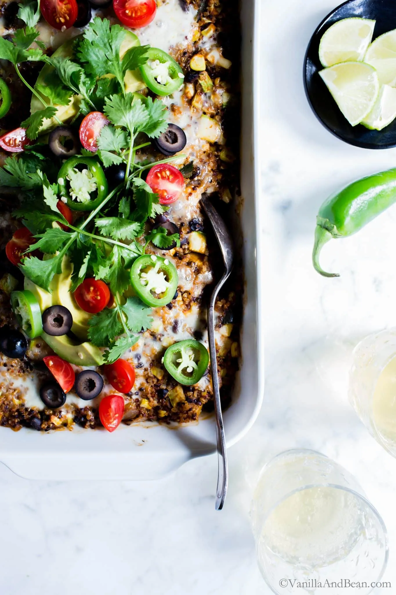 Quinoa Enchilada Bake with Black Beans