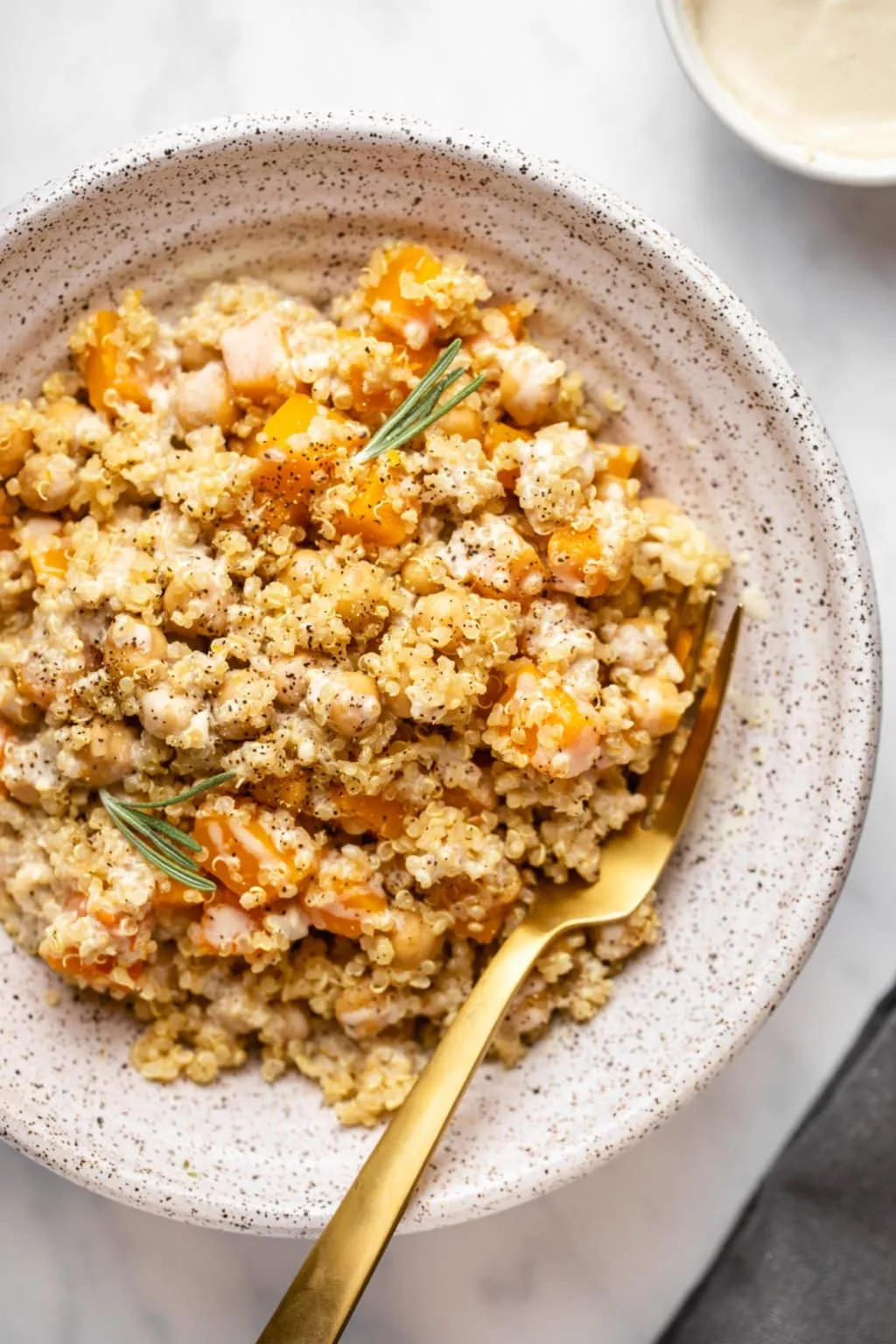 Quinoa Pilaf with Butternut Squash, Caramelized Onion, and Goat Cheese