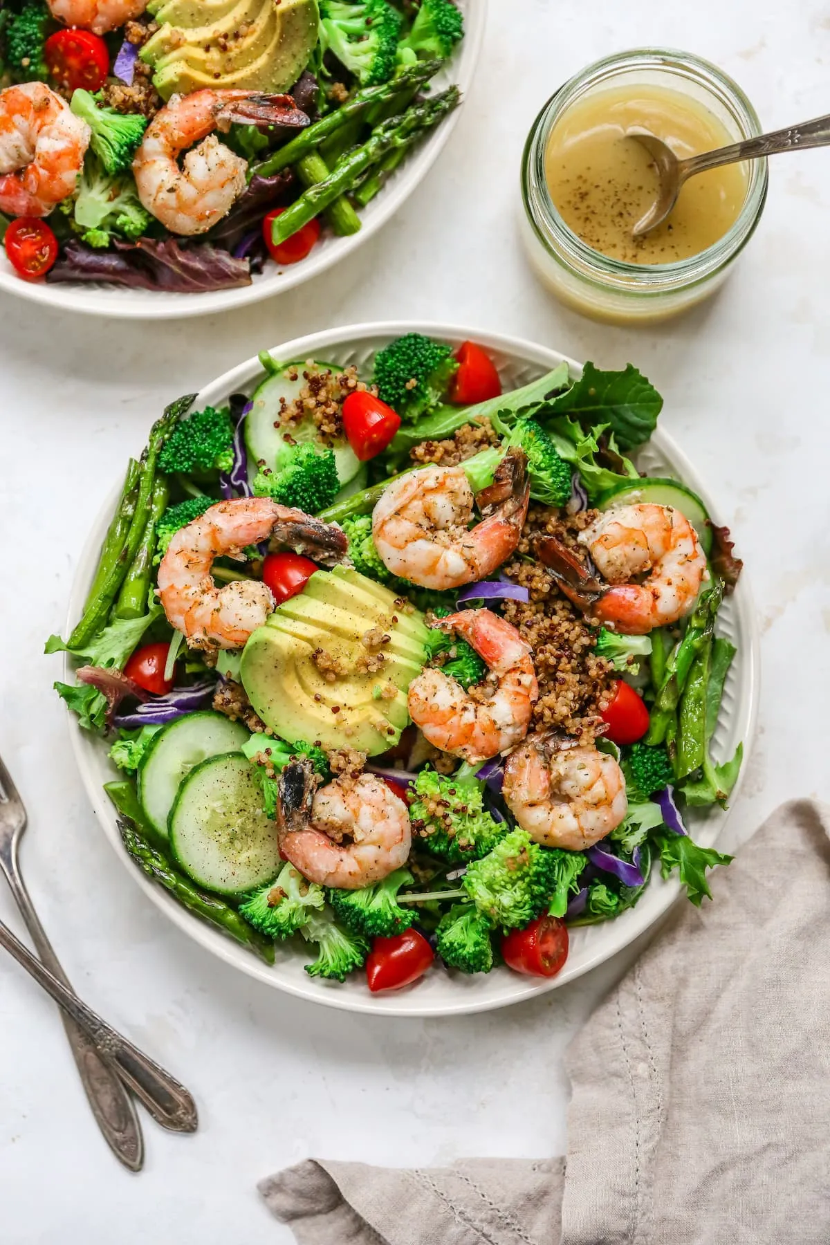 Quinoa Salad and Grilled Shrimp with Citrus Dressing