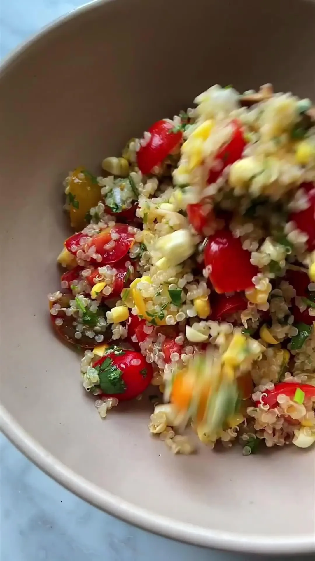 Quinoa Soup with Avocado and Corn