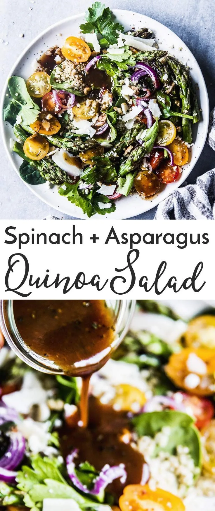 Quinoa Spinach Salad with Asparagus