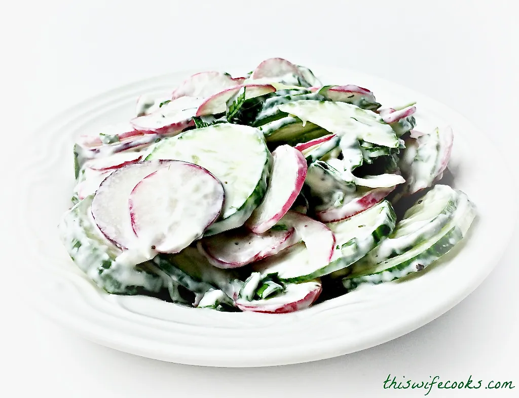 Radish and Cucumber Salad with Yogurt Dressing