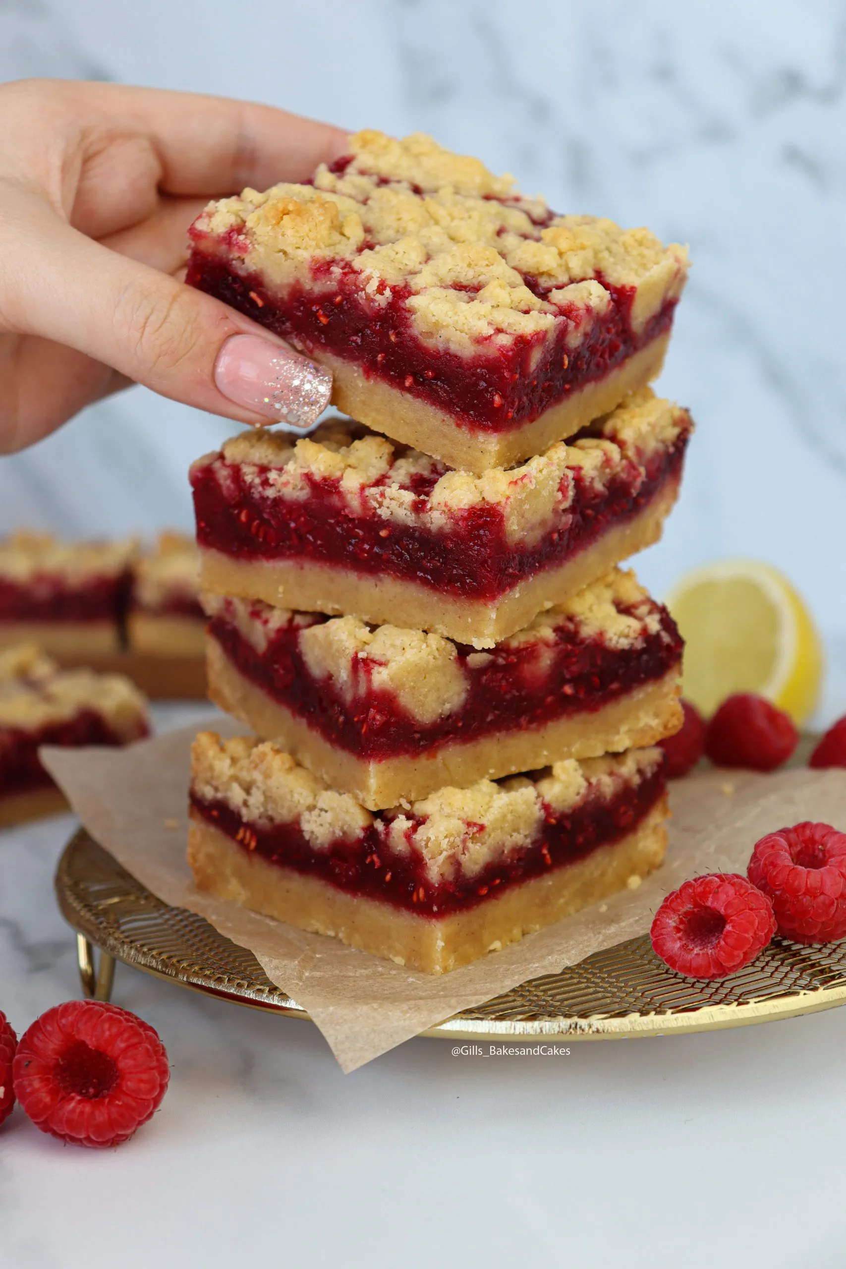 Raspberry Coffee Caramel Shortbread Bars
