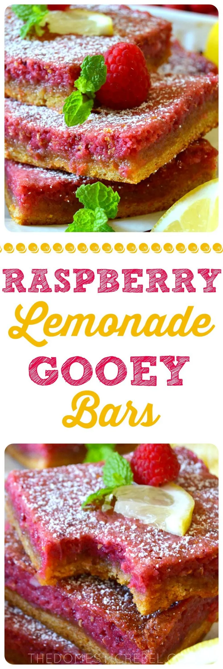 Raspberry Lemonade Gooey Bars