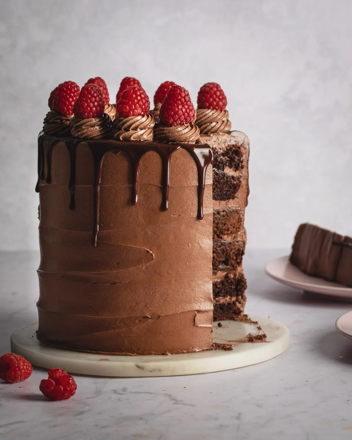 Raspberry Nutella Brownie Cake