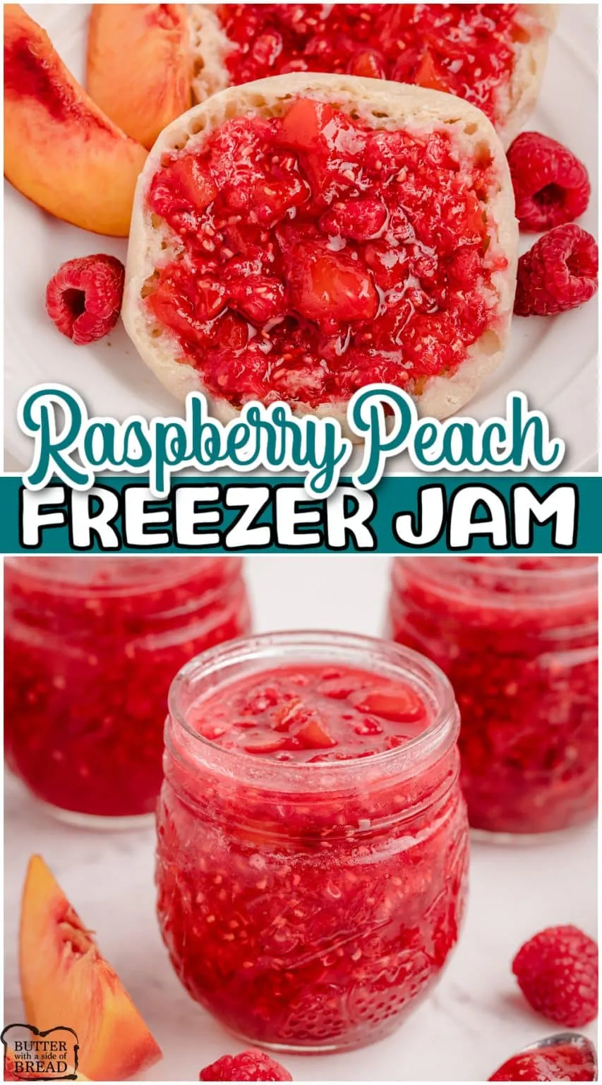 Raspberry Peach Freezer Jam