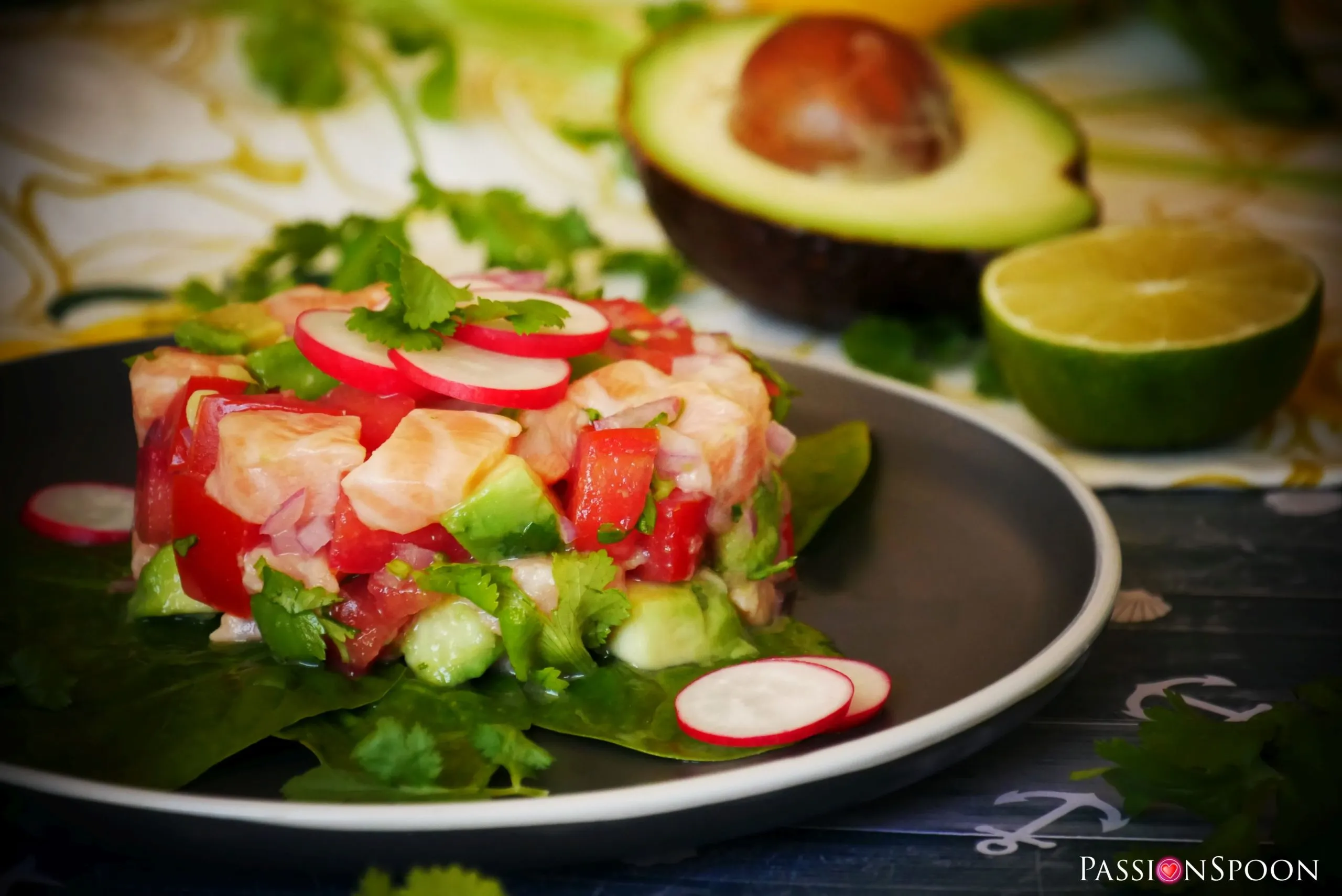 Raw Salmon Avocado Ceviche