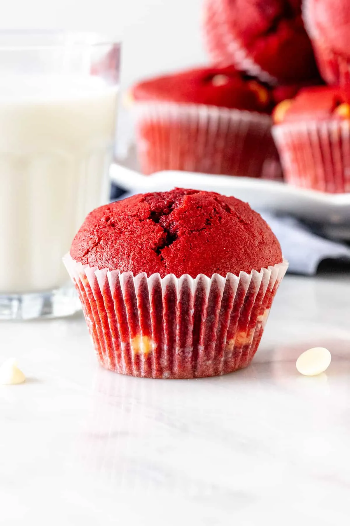 Red Velvet Chocolate Chip Muffins