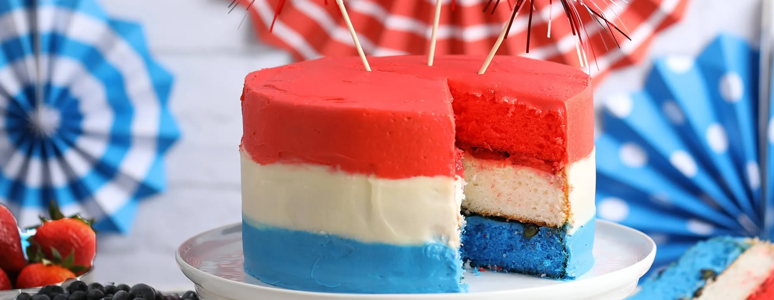Red White and Blue Ombre Layer Cake